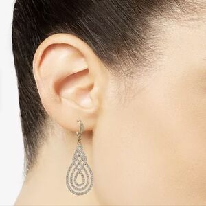 INC Pavé Open Saturn Drop Earrings